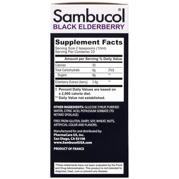 Sambucol Black Elderberry Syrup To Support Immune System, Original Formula - 7.8 Oz