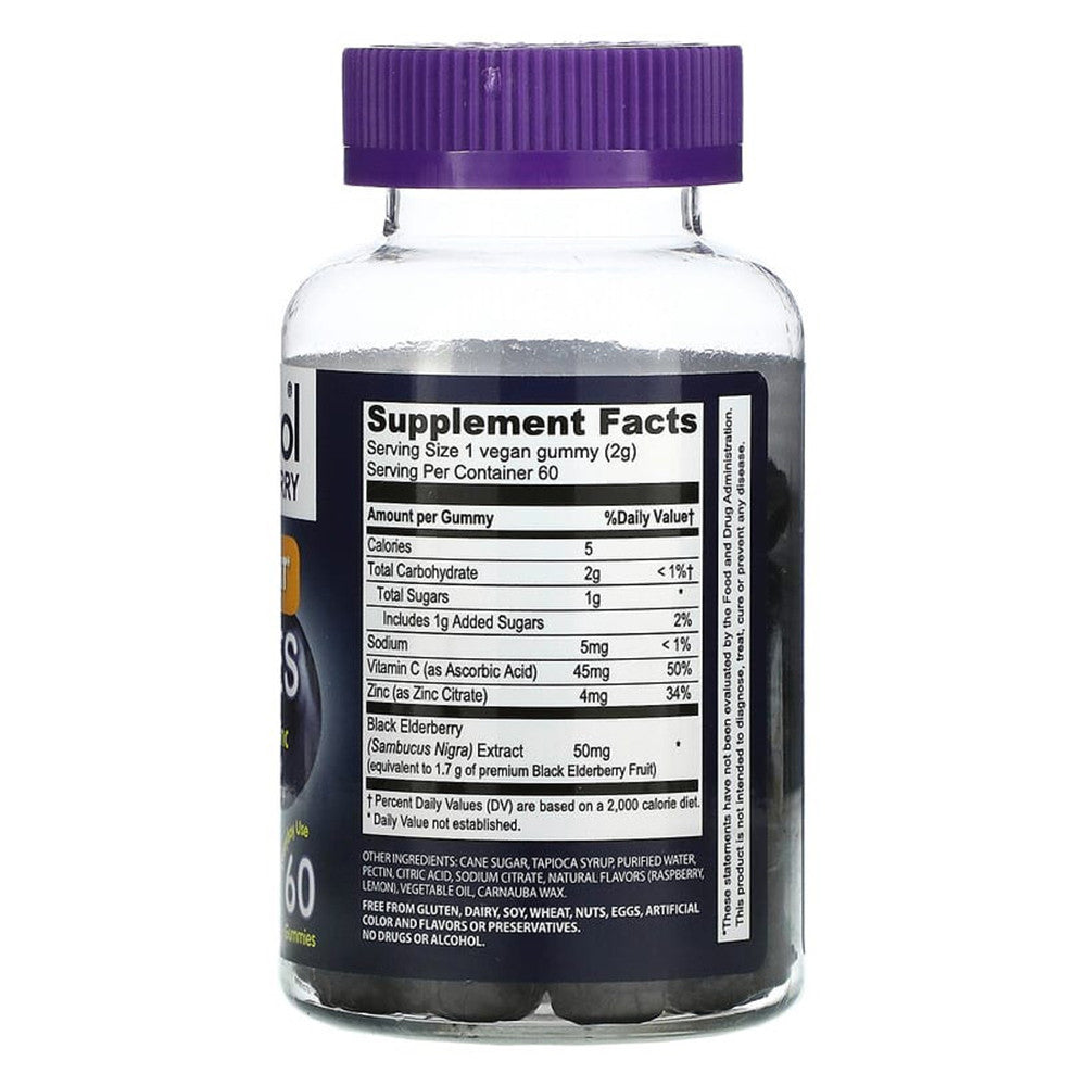 Sambucol Black Elderberry Immune Support Gummies, Natural Berry Flavor, 60 Ea