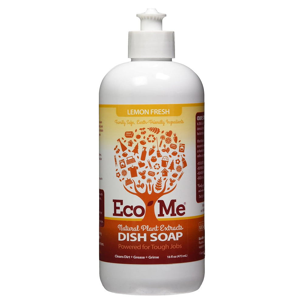 Eco Me Dish Soap Septic Safe Plant Based Natural Dish Soap Lemon Fresh 16Oz (473ml)