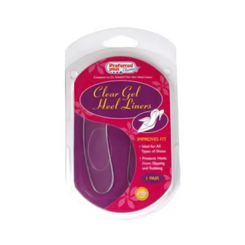Preffered Plus Heel Liners Clear Gel, 1 Pair