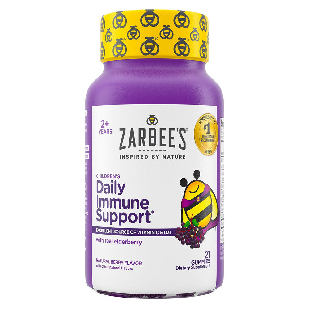 Zarbees Childrens Daily Immune Support with Real Elderberry Gummies, Natural Berry Flavor, 21 Ea