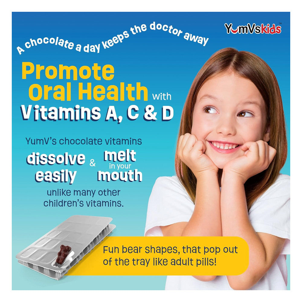 Yum-Vs Multi-V + Multi-Mineral Formula Bears, Milk Chocolate - 60 Ea