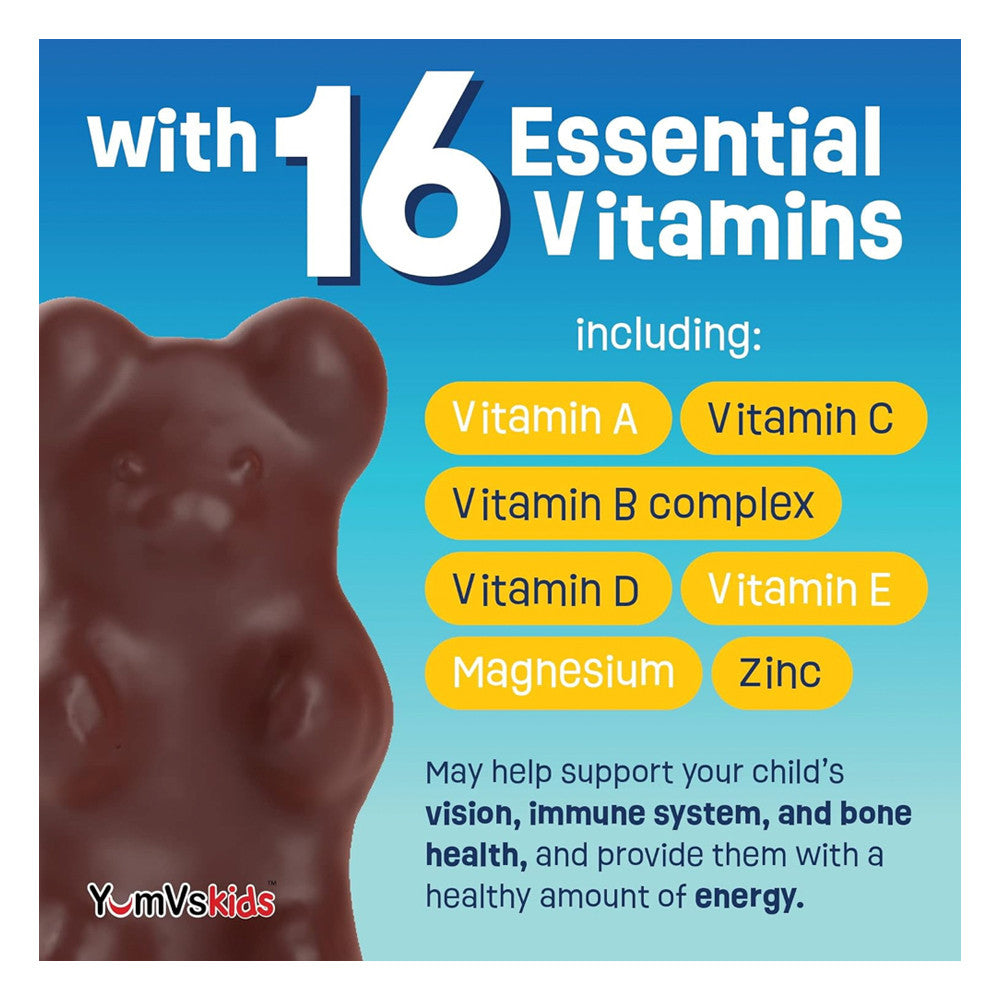 Yum-Vs Multi-V + Multi-Mineral Formula Bears, Milk Chocolate - 60 Ea
