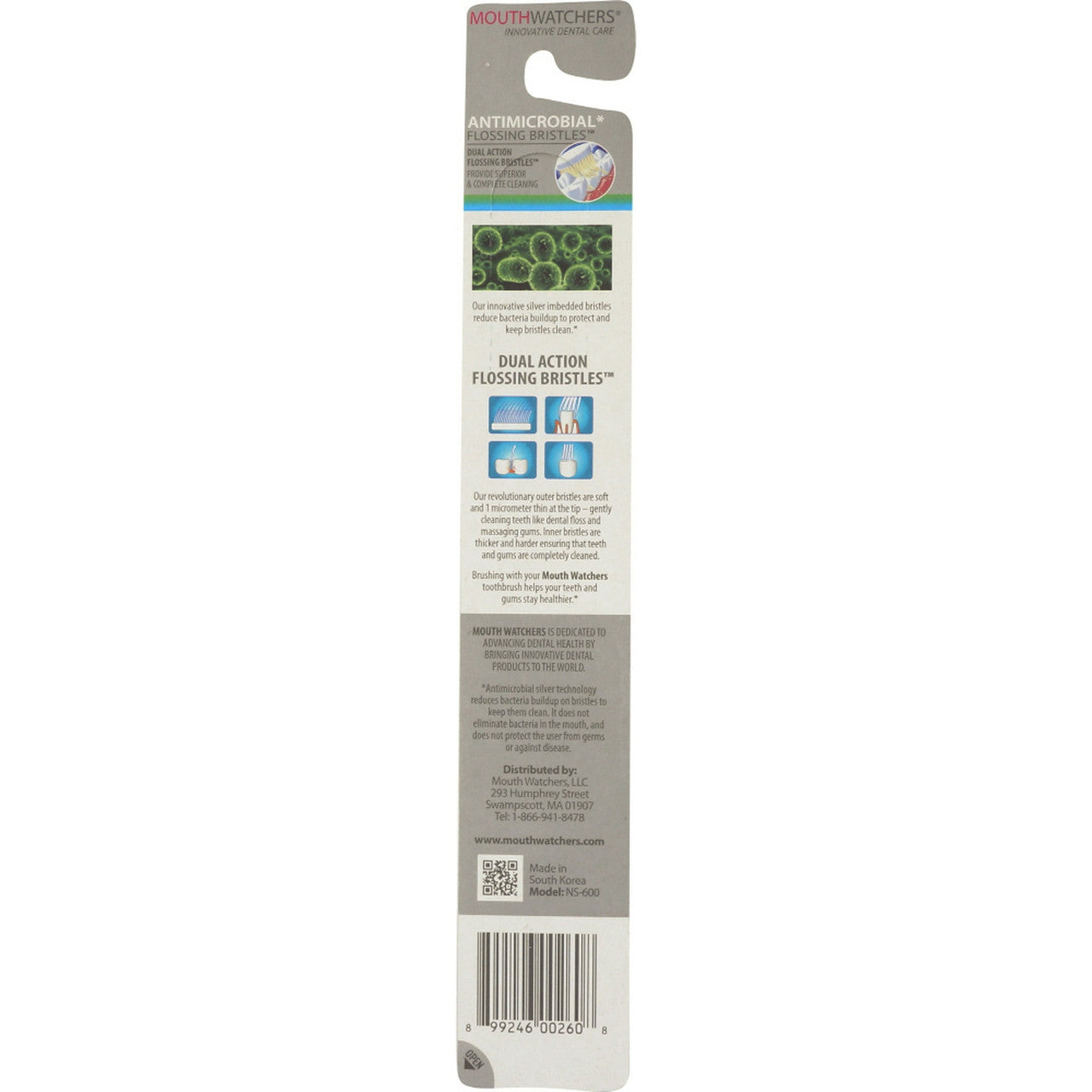 Mouth Watchers Antimicrobial Adult Soft Toothbrush, Blue, 1 Ea