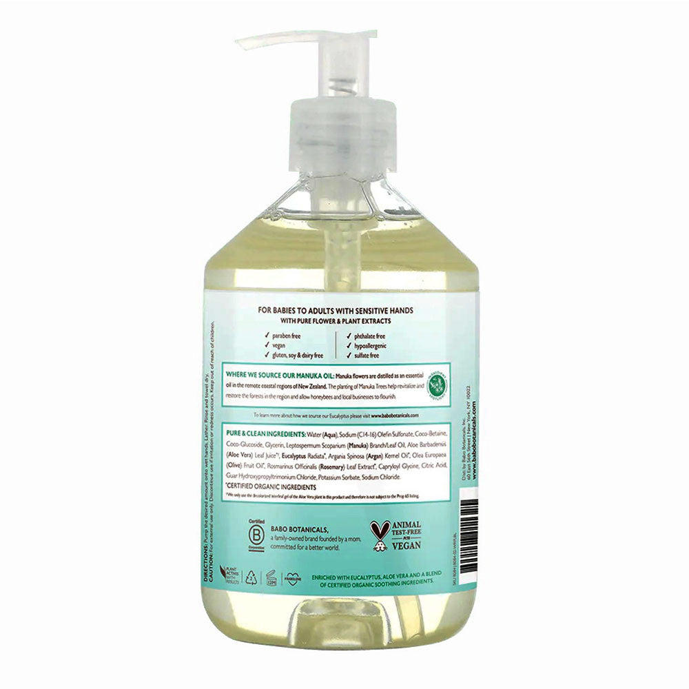 Babo Botanicals Eucalyptus Remedy Plant Based Hand Soap, 17.6 Oz