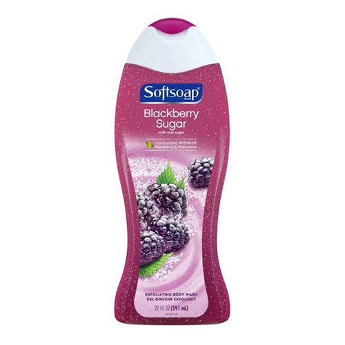 Softsoap Exfoliating Body Wash Blackberry Sugar Scrub, 20 Oz