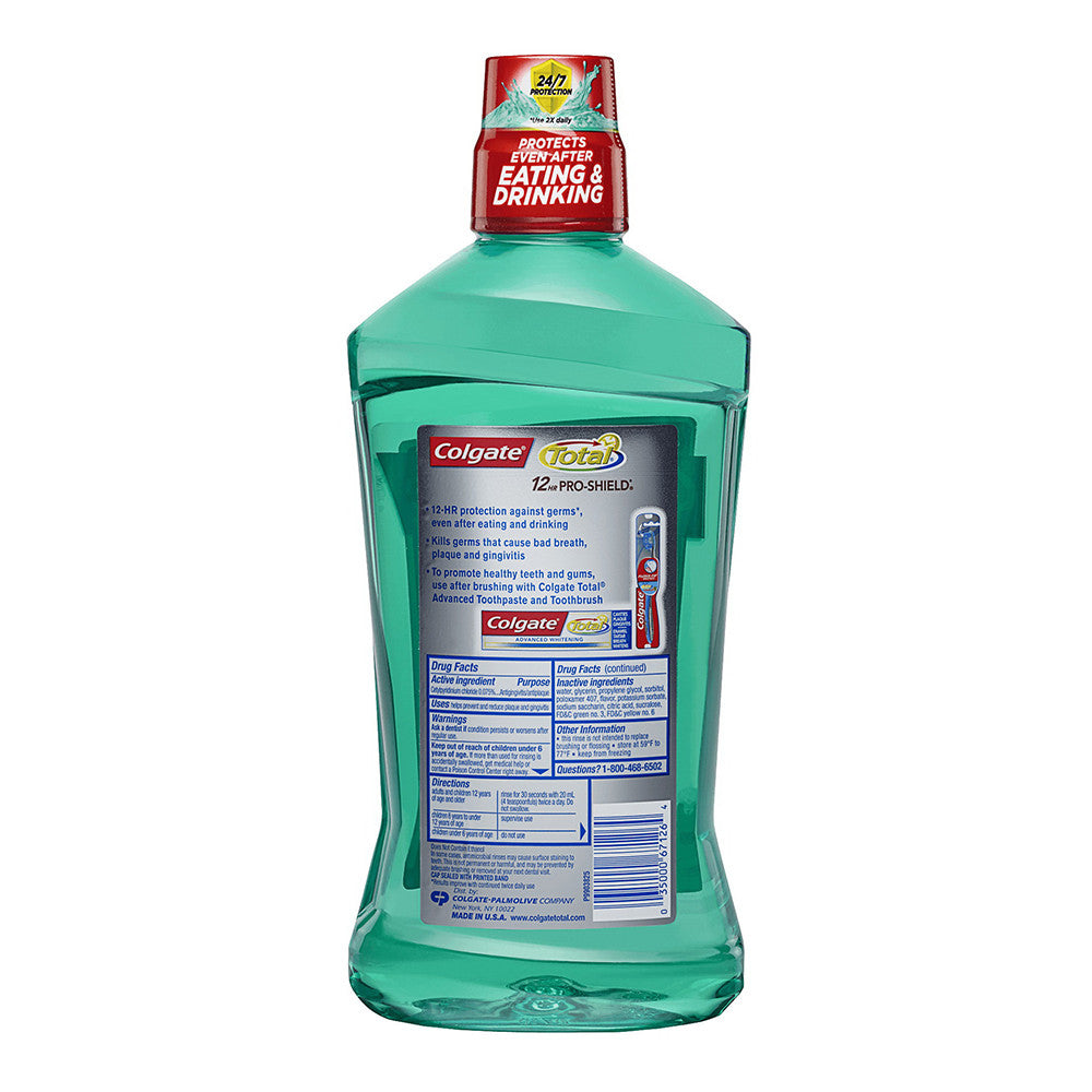 Colgate Total Pro-Shield Alcohol Free Mouthwash, Spearmint, 33.8 Oz