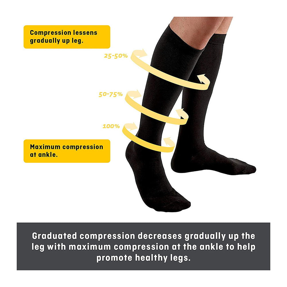 Futuro Revitalizing Mens Dress Socks, Black Medium, Moderate (15-20 Mmhg), 1 Pr