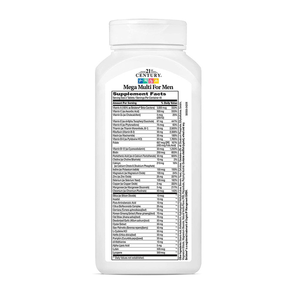 21St Century Mega Multi Vitamin For Men Tablets - 90 Ea