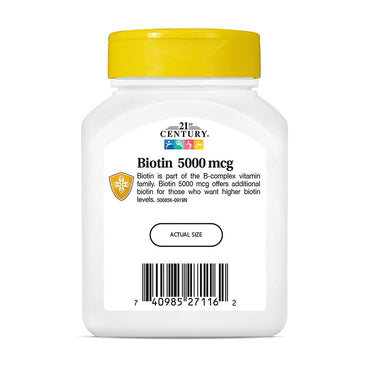 21St Century Biotin 5000 Mcg High-Potency, Capsules - 110 Ea