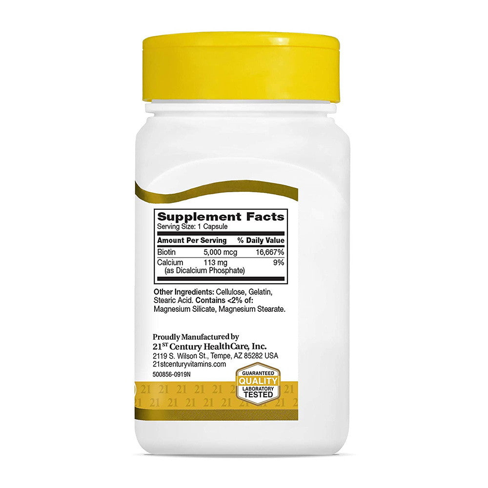 21St Century Biotin 5000 Mcg High-Potency, Capsules - 110 Ea