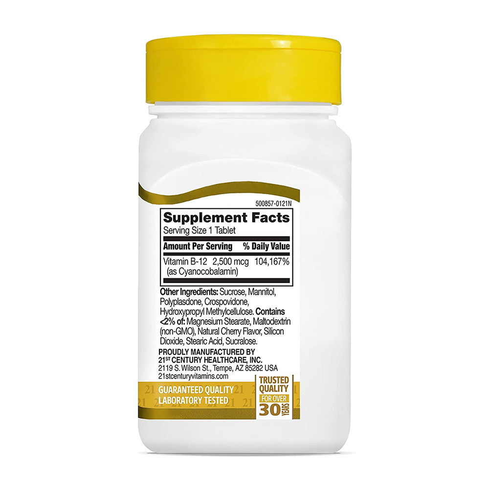 21St Century B-12 2500 Mcg Sublingual Tablets - 110 Ea