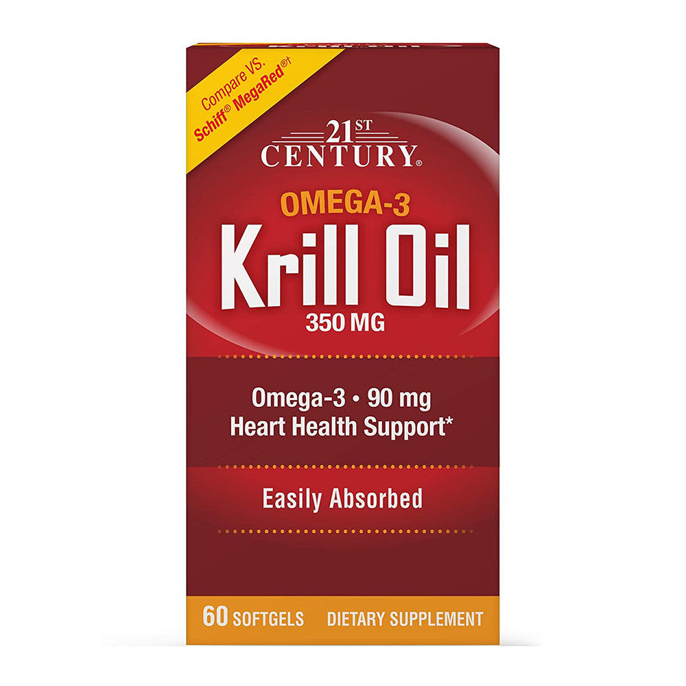 21St Century Krill Oil 300Mg Omega-3 Softgels, 60 Ea