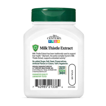 21St Century Milk Thistles Extract Vegetarian Capsules - 60 Ea