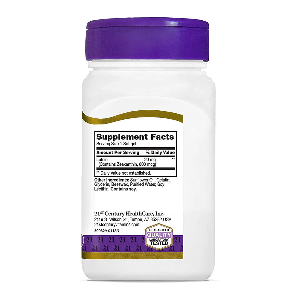 21St Century 20 Mg Lutein With Zeaxanthin Softgels - 60 Ea