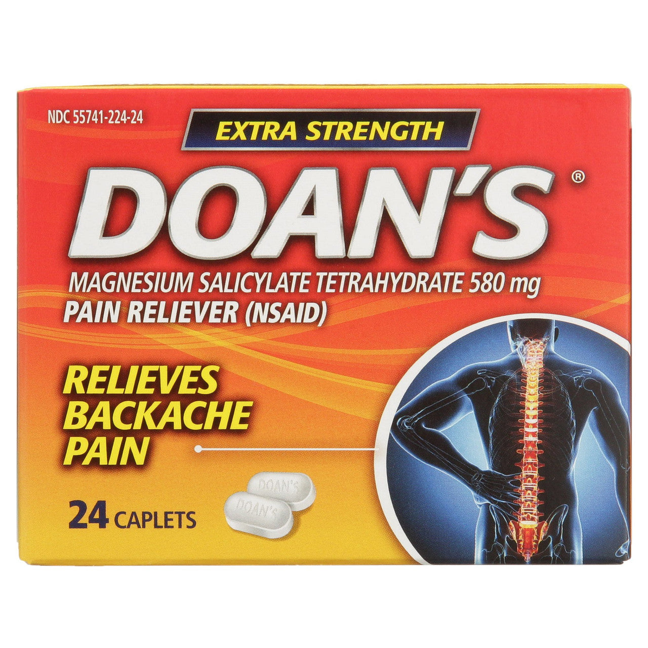 Doans Extra Strength Pain Reliever Caplets, 24 Ea