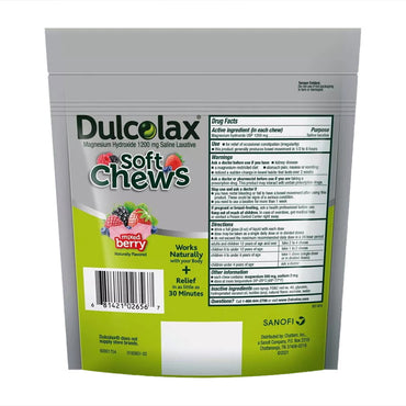Dulcolax Soft Chews Saline Laxative Mixed Berry Gentle Relief, 60 Ea
