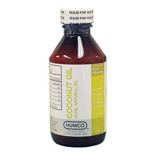 Humco Pure and Natural Coconut Oil for Skin Moisturizing Hair Conditioning and Multipurpose Use 4Oz (118ml)