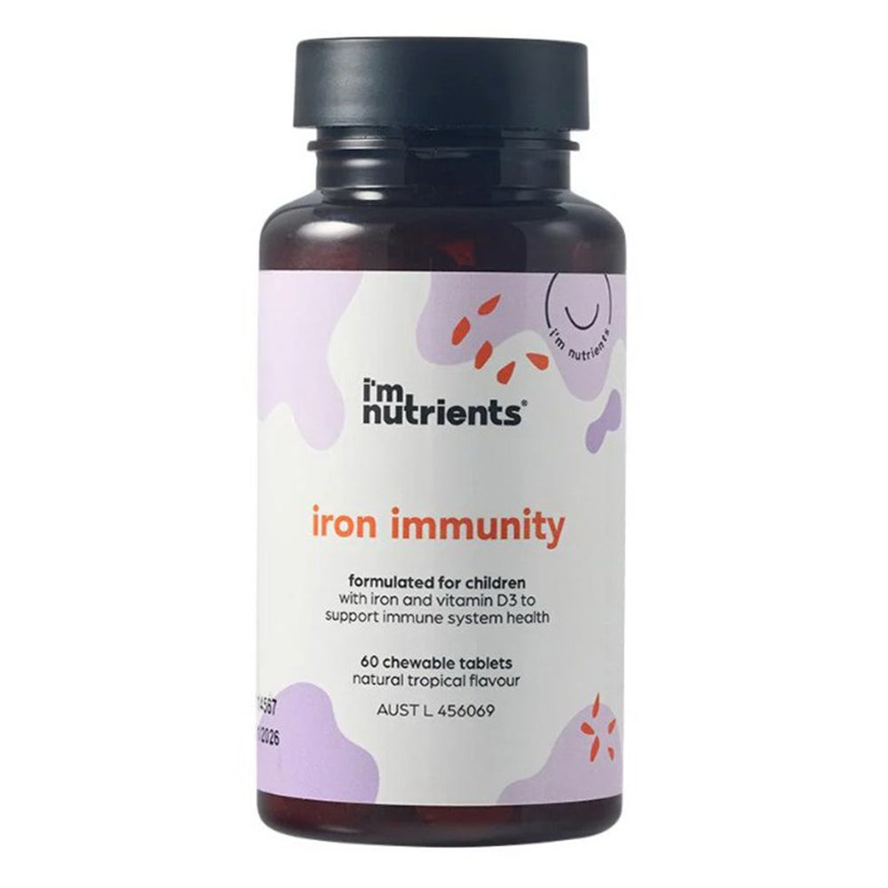 I m Nutrients Children Iron Immunity Chewable Tablets for Iron Support and Immune Health 60Ea