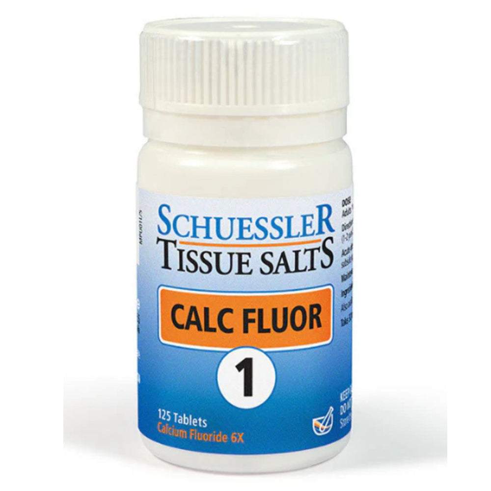 Schuessler Tissue Salts Calc Fluor 6X Tablets for Elasticity and Skin Support 125Ea