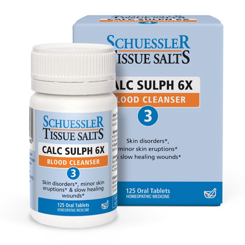 Schuessler Tissue Salts Calc Sulph 6X Blood Cleanser Oral Tablets 125Ea