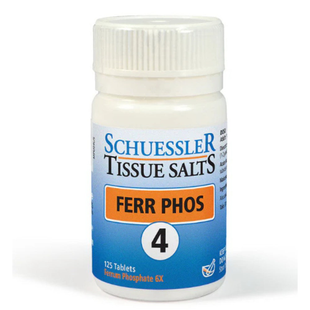 Schuessler Tissue Salts Ferr Phos 6X Tablets for First Aid Support and Minor Inflammation 125Ea