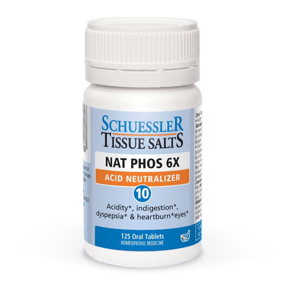 Schuessler Tissue Salts Nat Phos 6X Acid Neutralizer for Acidity and Indigestion Oral Tablets 125Ea