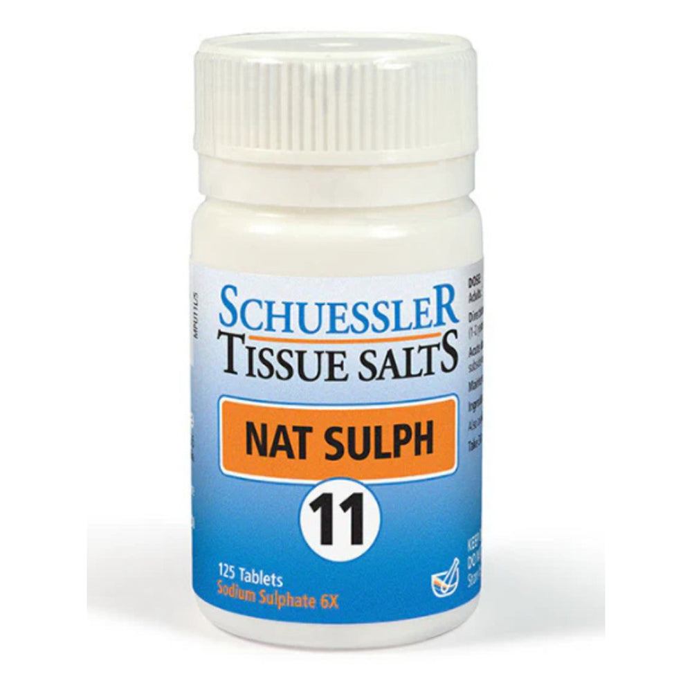Schuessler Tissue Salts Nat Sulph 6X Tablets for Clearer Mucus and Healthy Skin Support 125Ea