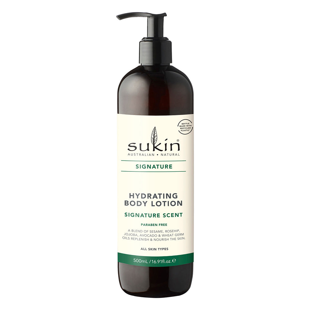 Sukin Hydrating Body Lotion Pump Signature Scent Enriched with Aloe Vera Soothed and Hydrated Skin Paraben Free 16.9Oz (500ml)