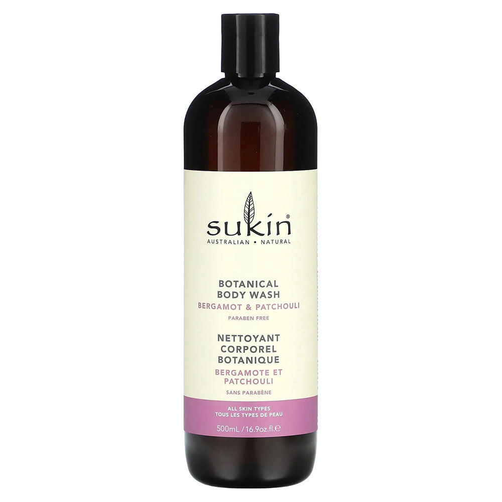 Sukin Botanical Body Wash Bergamot and Patchouli Scent Paraben Free 16.9Oz (500ml)