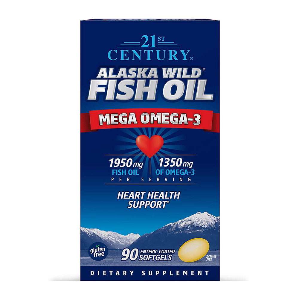 21St Century Alaska Wild Fish Oil Mega Omega-3 Softgels - 90 Ea