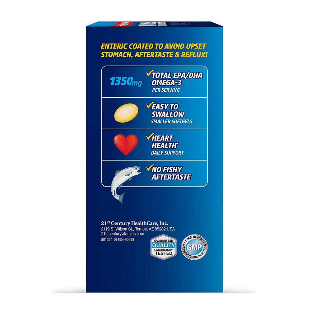 21St Century Alaska Wild Fish Oil Mega Omega-3 Softgels - 90 Ea