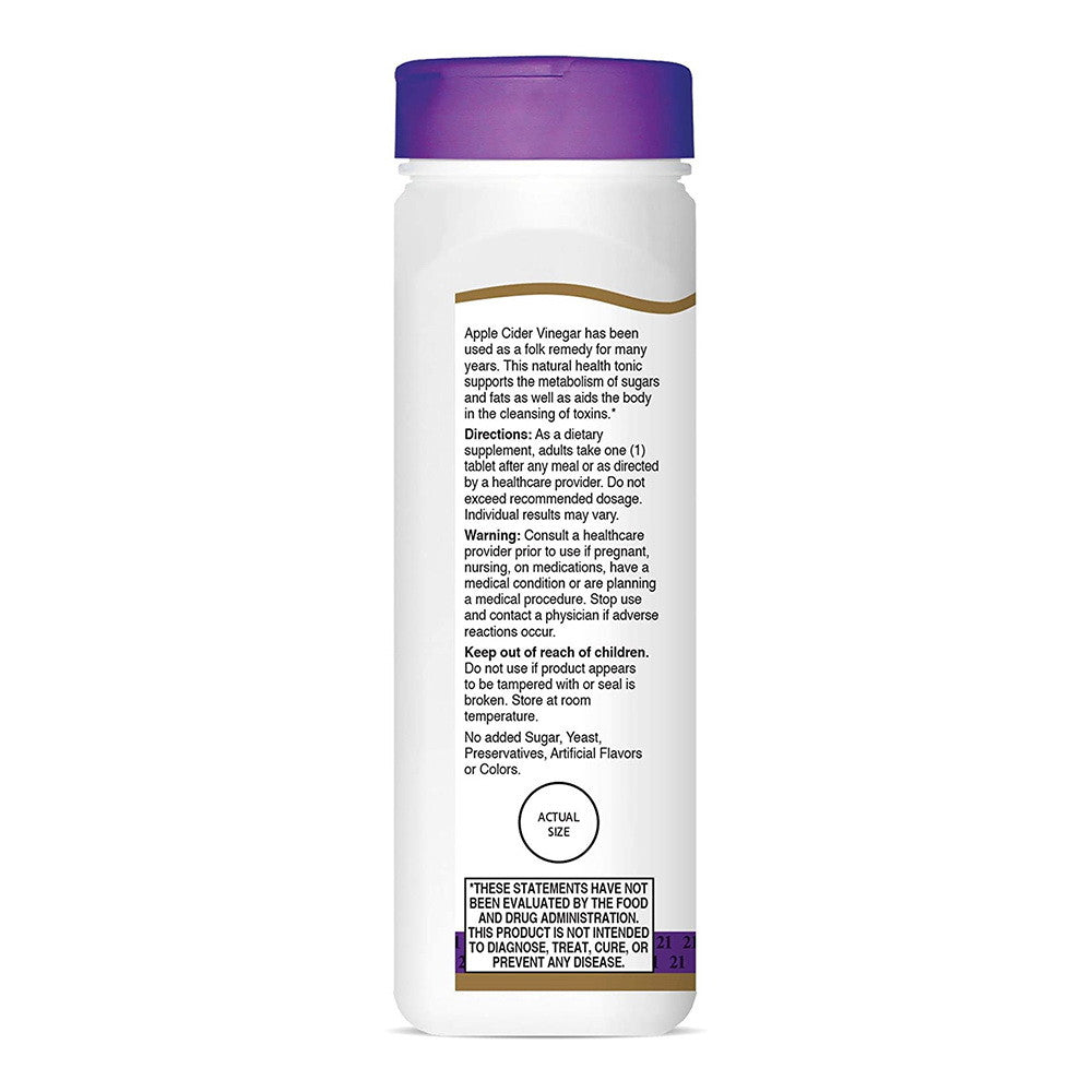 21St Century Apple Cider Vinegar 300Mg Tablets - 250 Ea