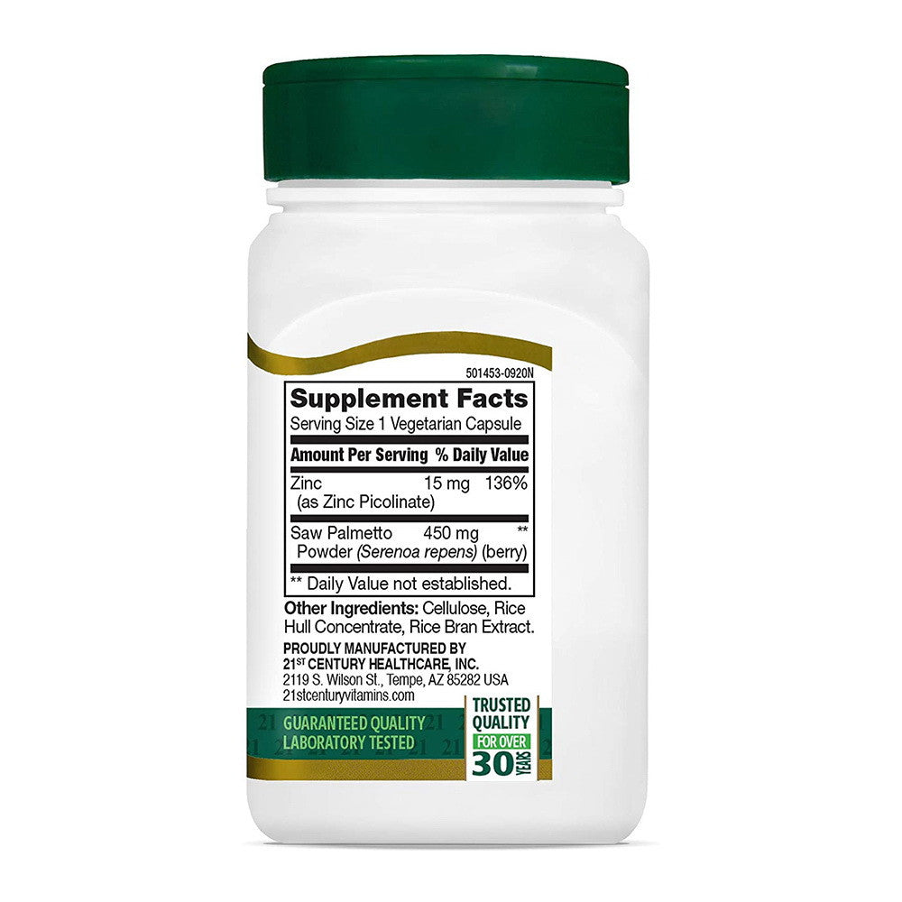 21St Century Saw Palmetto Extract Standardized Veg-Capsules - 60 Ea