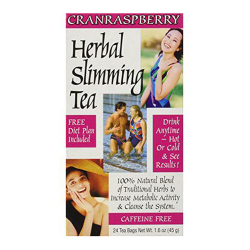 21st Century Herbal Slimming Tea Cran Raspberry Tea Bags, 24 Ea