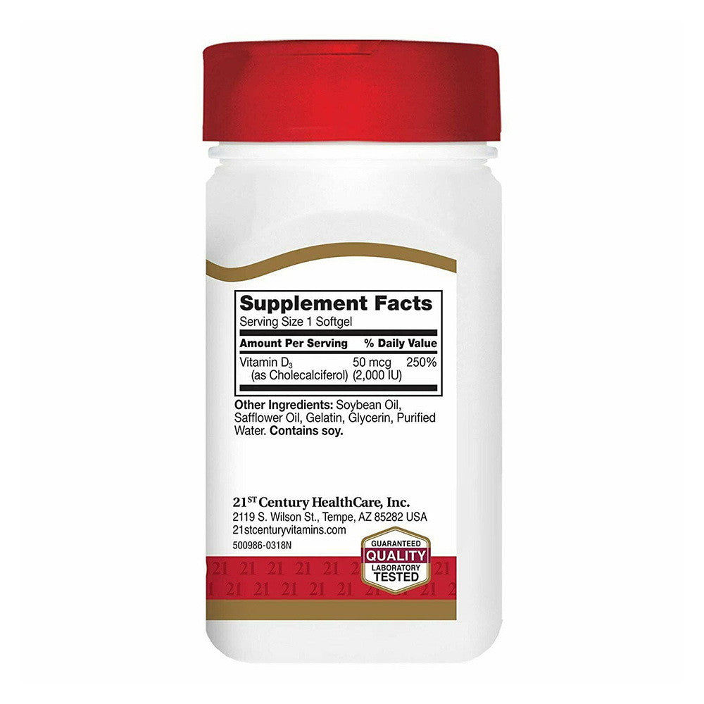 21St Century Vitamin D3-2000 Iu Super Strength Softgels - 250 Ea