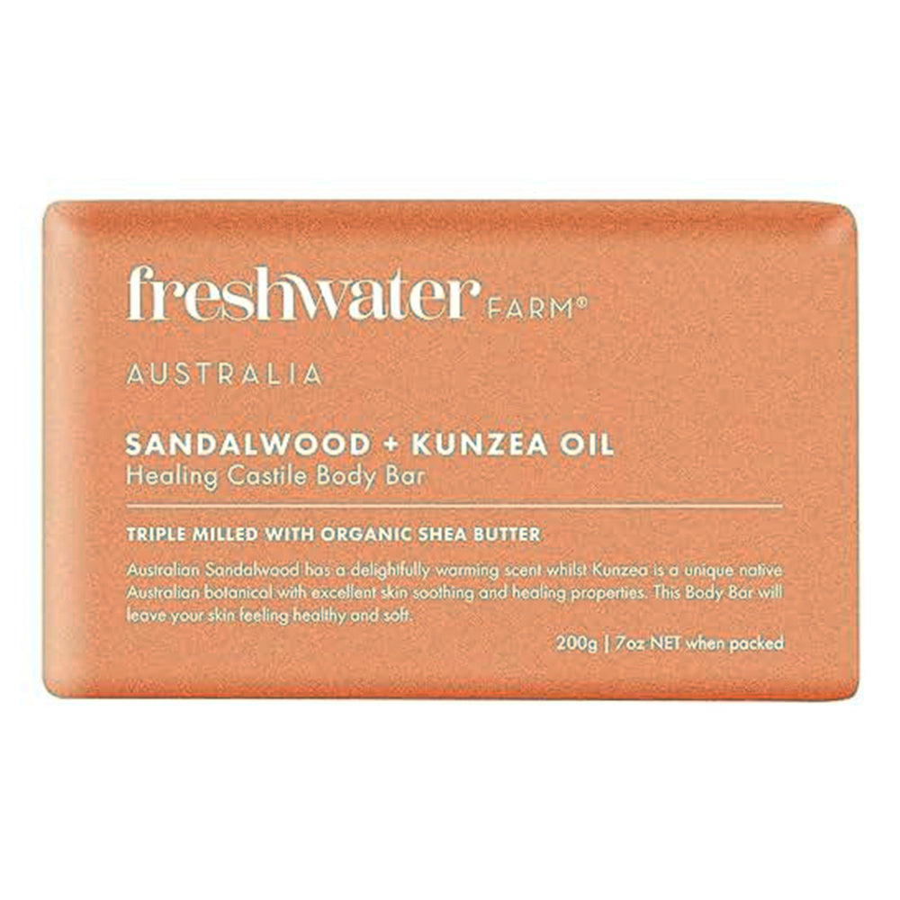 Freshwater Farm Australia Sandalwood and Kunzea Oil Excellent Skin Soothing and Healing Properties Castile Body Bar 7Oz (200g)