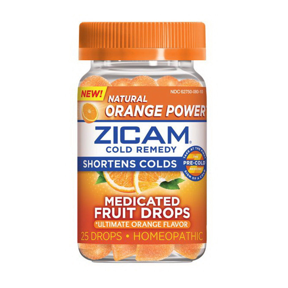 Zicam Medicated Fruit Drops, Ultimate Orange, 25 Ea
