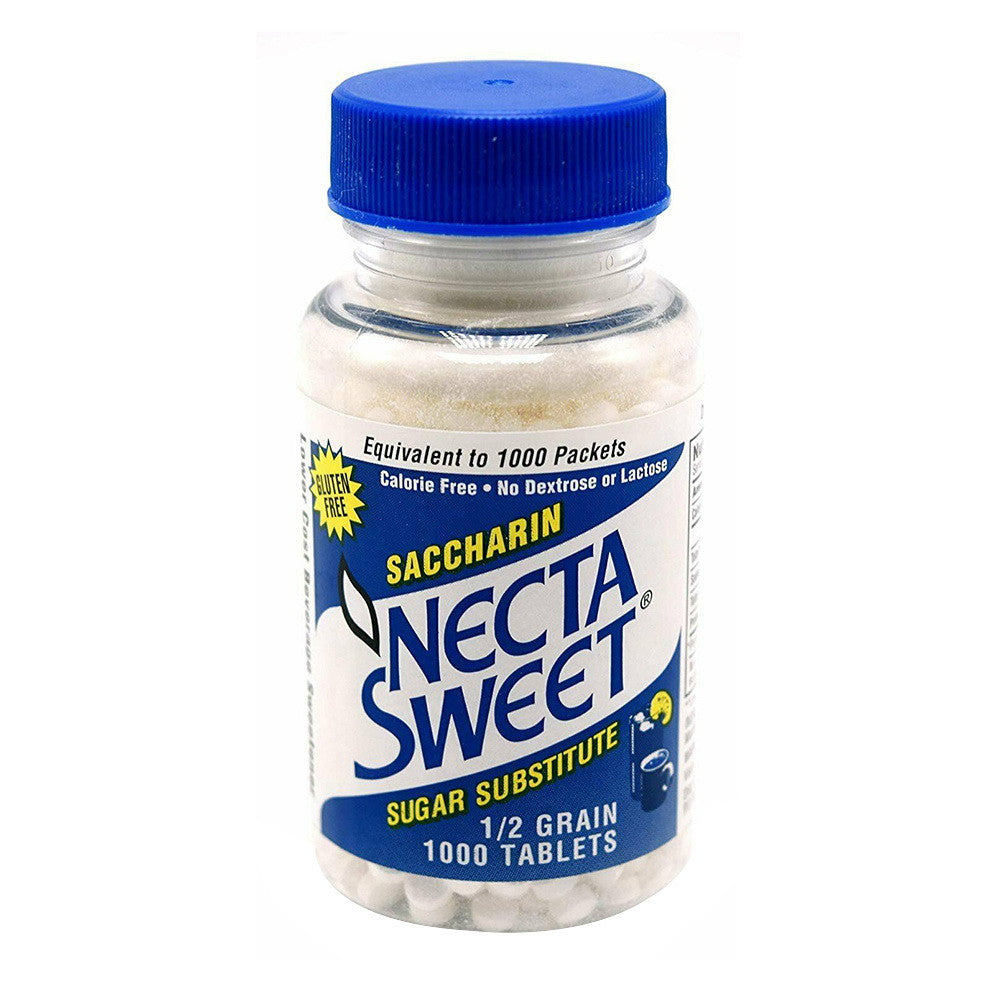 Necta Sweet Saccharin Sugar Substitute Tablets, 0.5 Grains, 1000 Ea
