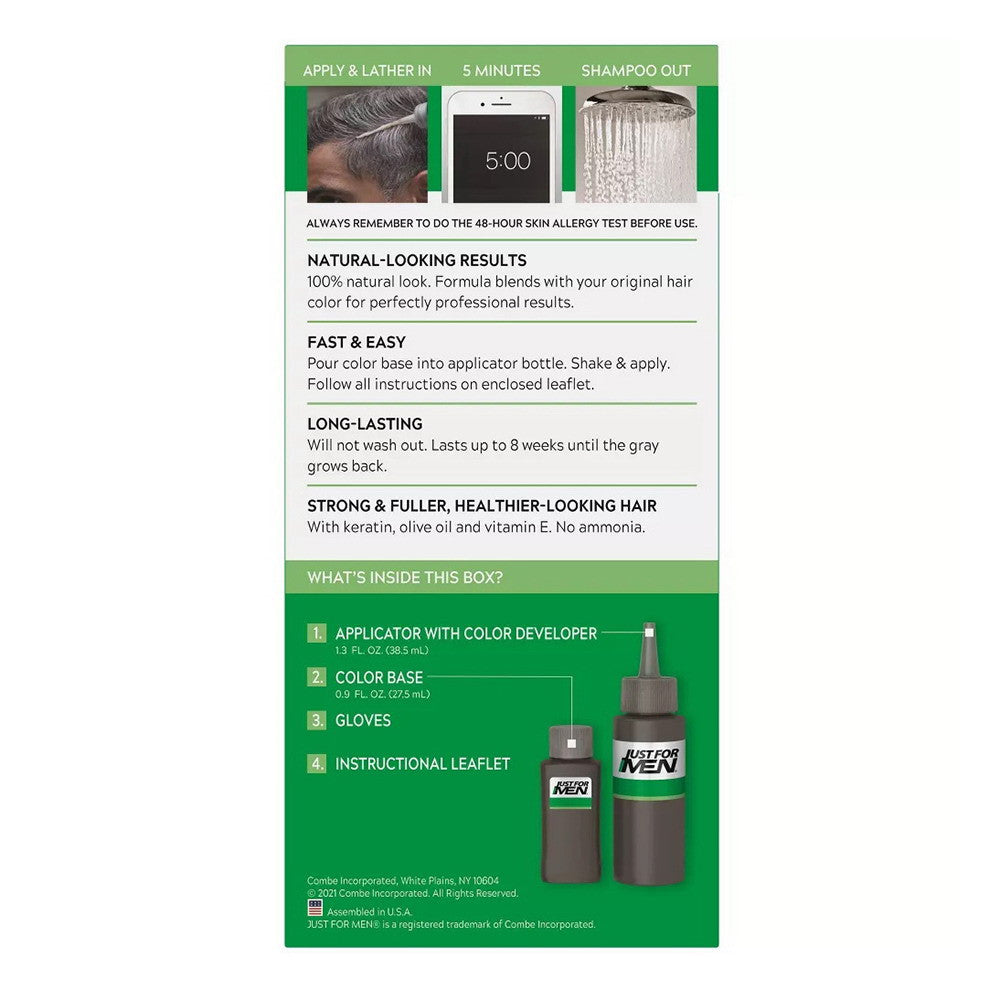 Just For Men Shampoo-in Gray Hair Color, H-50 Darkest Brown, 1 Ea