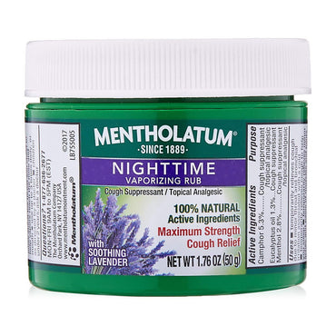 Mentholatum Nighttime Vaporizing Rub Max Strength Cough Relief, 1.76 Oz