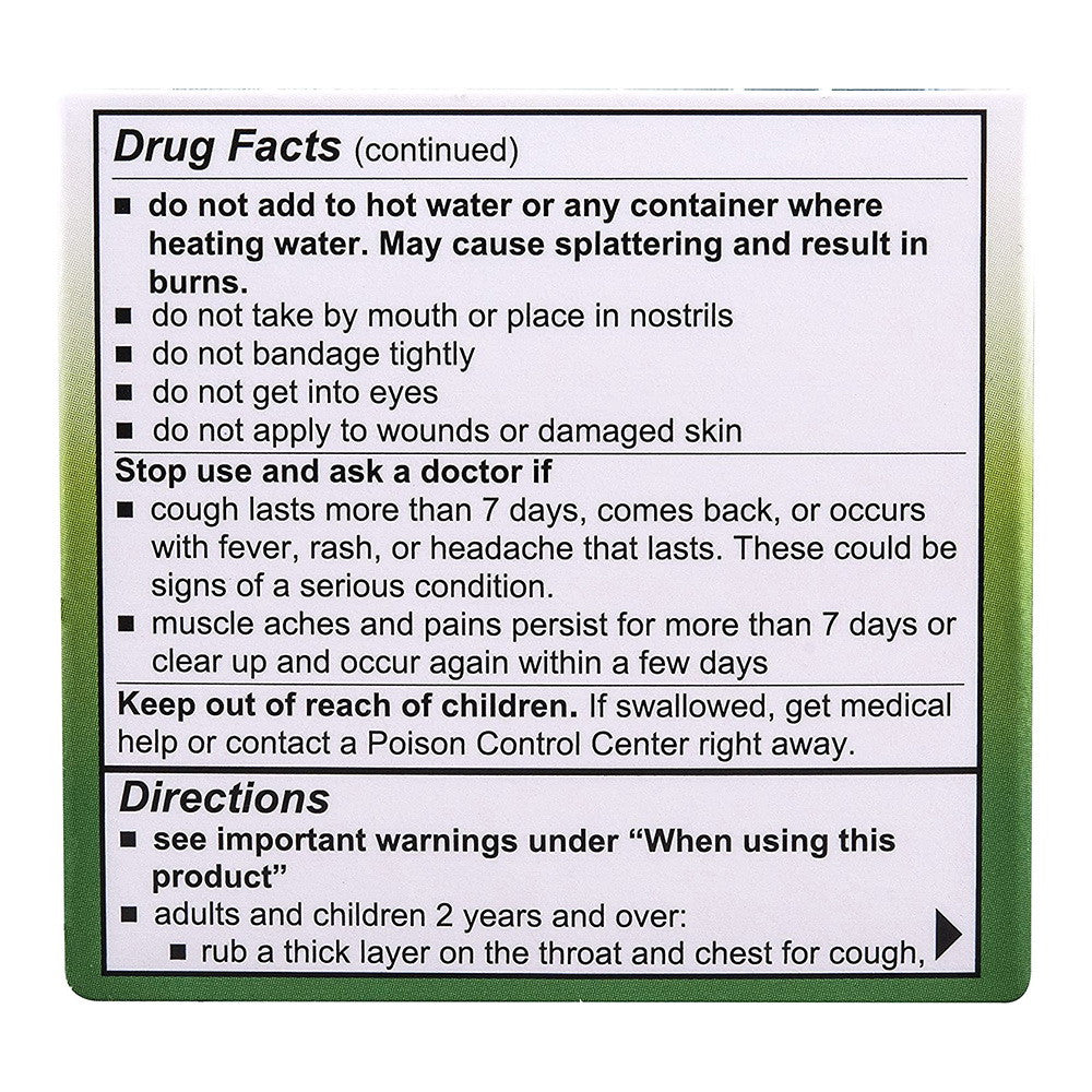 Mentholatum Nighttime Vaporizing Rub Max Strength Cough Relief, 1.76 Oz