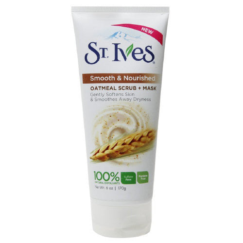 St. Ives Smooth And Nourished Scrub + Mask, Oatmeal - 6 Oz