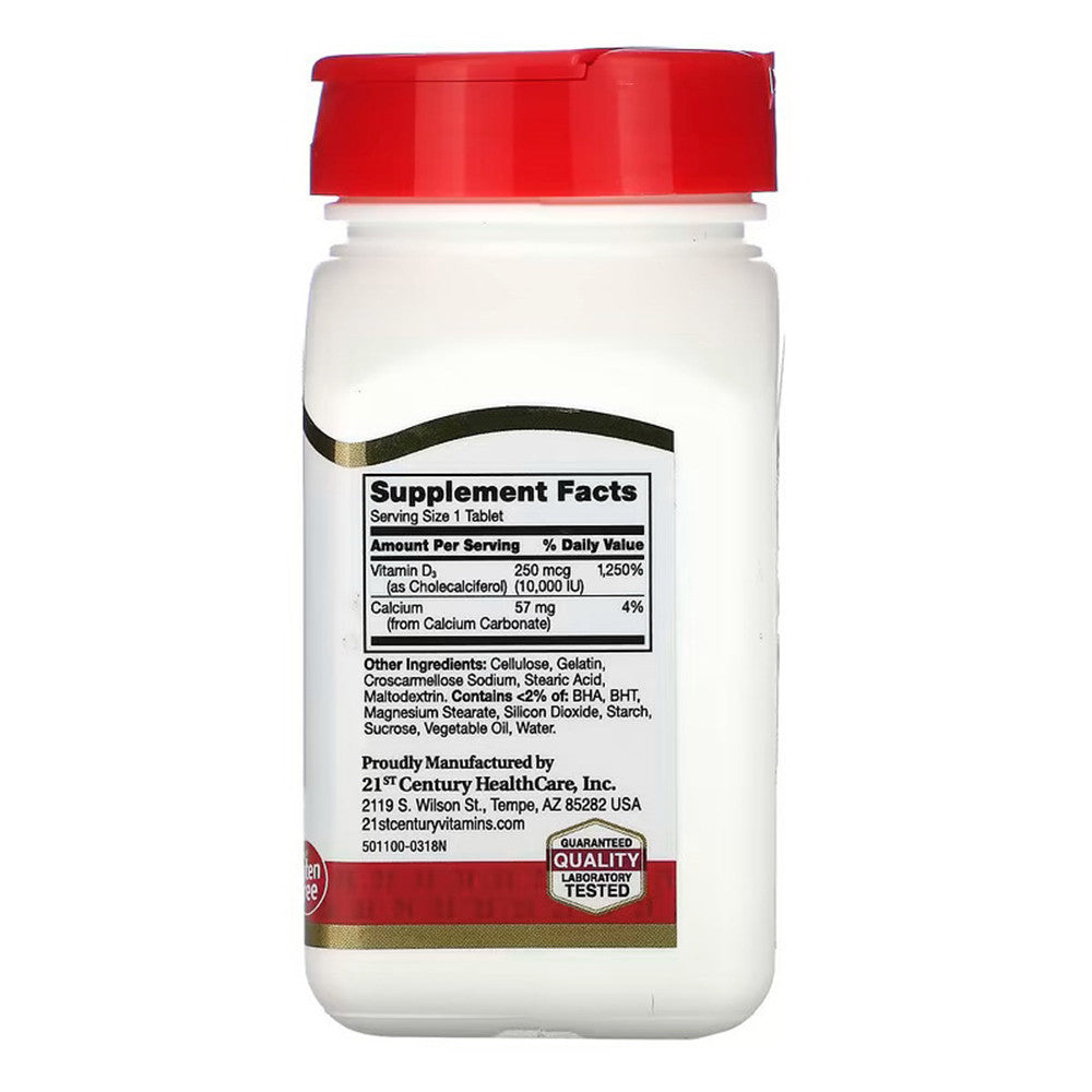 21st Century Dietary Supplement Tablets D3-10 000 IU Ultra Strength, 110 Ea