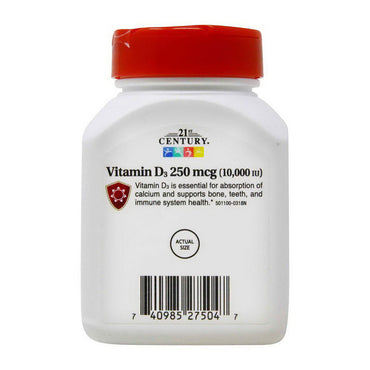 21st Century Dietary Supplement Tablets D3-10 000 IU Ultra Strength, 110 Ea