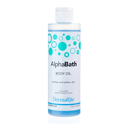 Dermarite Alphabath Latex Free Shower And Bath Body Oil, 7.5 Oz