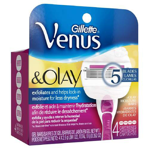 Gillette Venus and Olay Razor Blade Refills Sugarberry 4Ea