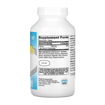 21st Century 600 Calcium Supplement Caltrate Tablets, 400 Ea