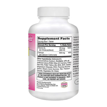 21st Century Vitamins Calcium 600 mg + Vitamin D Caps, 400 Ea
