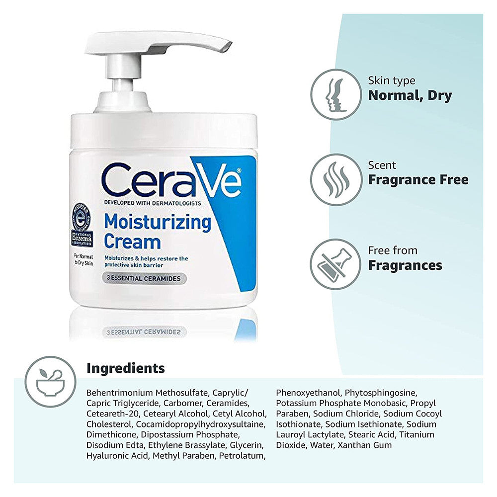 Cerave Moisturizing Cream Pump For Normal To Dry Skin 16 oz
